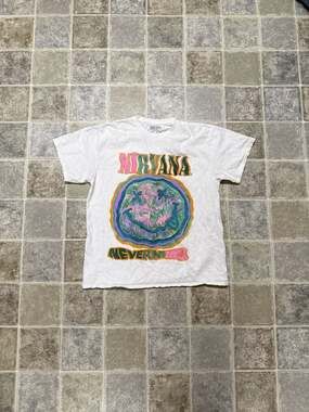Nirvana Nevermind Psychedelic Smiley Face Graphic T-Shirt